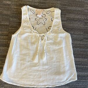 Women’s Flying Tomato White Linen Tank Size Small